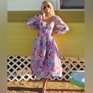 Billabong Women’s Salty Blonde Paradise Love Long Sleeve Midi Dress